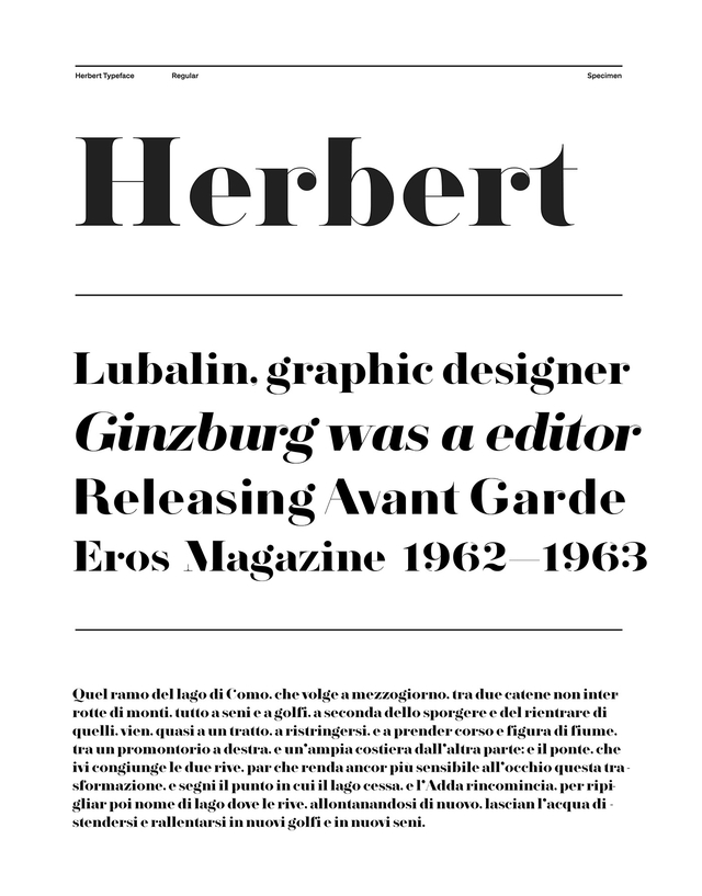 Пример шрифта Herbert